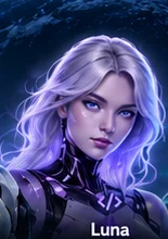Conceptual character portrait representing Luna